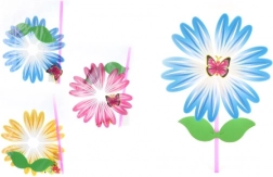 Moulin à vent fleur sur tige en plastique