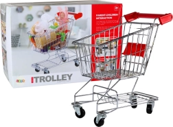 Chariot de courses métallique pour enfants – grand, argenté