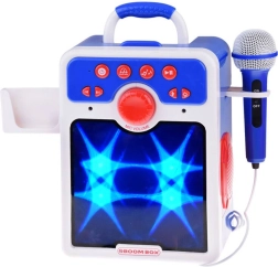 Boombox karaoké bleu pour enfants avec microphone