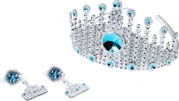 Couronne de princesse avec boucles d’oreilles Royaume d’Hiver