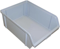 Bac de rangement incliné 150 × 100 × 70 mm, 3 kg, gris, plastique