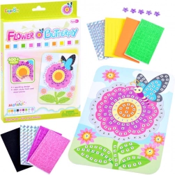 Mosaïque fleur avec papillon