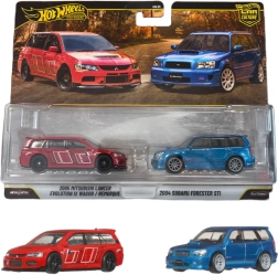 Hot Wheels Premium double pack – Subaru Forester STI 2004 et Mitsubishi Lancer Evolution 2005
