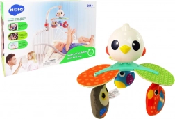 Mobile musical pour lit et poussette avec oiseaux colorés