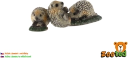 Figurine de hérisson occidental avec ses petits