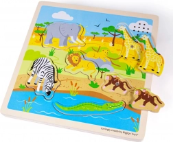 Puzzle en bois Safari avec effets sonores