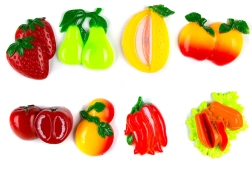 Magnets APETIT – lot de 8 pièces, assortiment de motifs fruits et légumes