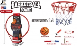 Panier de basket en métal 1:1 avec filet, ballon et pompe