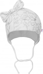 Bonnet bébé en coton avec petit nœud NEW BABY Nunu – blanc