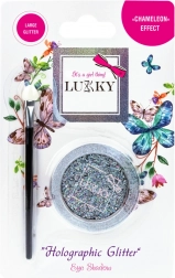 Fard à paupières gel avec paillettes holographiques et pinceau Lukky