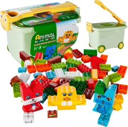 Jeu de construction pour tout-petits dans une valise à roulettes, 90 pièces