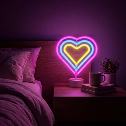 Lampe LED néon colorée en forme de cœur