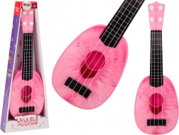 Ukulélé pour enfants Mini guitare 4 cordes motif pêche rose