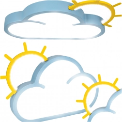 Lampe de plafond LED Chmurka pour enfants avec télécommande bleu