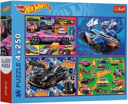 Puzzle 4×250 pièces HOT WHEELS