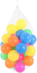 Balles en plastique colorées 6 cm en filet, 30 pcs