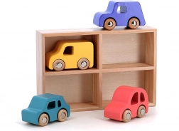 Set de 4 petites voitures en bois City par Vilacity