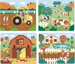 Vilac puzzle en bois Ferme 4 en 1