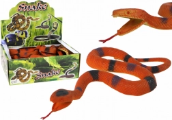 Serpent en caoutchouc marron avec taches noir-gris