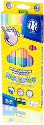 Crayons de couleur double pointe triangulaires tons pastel 12 pcs (24 couleurs) ASTRA