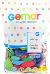 Ballons classiques 26 cm, assortiment de couleurs, 100 pcs