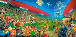 Puzzle Castorland Collection d'Art : Championnat de football 4000 pièces
