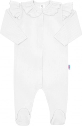 grenouillère bébé en coton New Baby Stripes blanche 74 (6–9 mois)