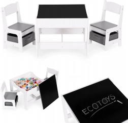 Ensemble de mobilier pour enfants - table et 2 chaises avec tableau ECOTOYS