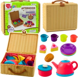 Ensemble de thé pour enfants dans un panier, 23 pièces