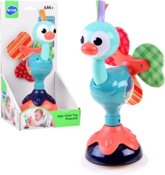 Hochet paon magique avec ventouse pour bébés