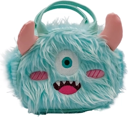 Sac à main en peluche Monster turquoise