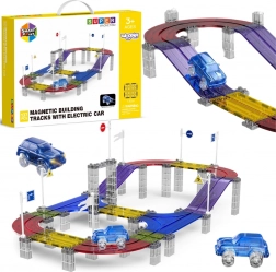 Woopie piste de course magnétique avec petite voiture, 137 pièces