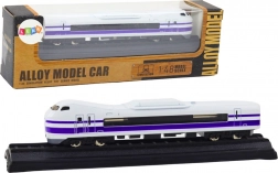 Modèle de train de collection en métal 1:48 blanc‑violet