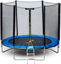 Trampoline de jardin avec filet de protection extérieur 8 ft 244–252 cm avec échelle