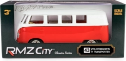 Modèle en métal Volkswagen T1 Samba 1:32 – rouge‑blanc