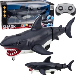 Requin RC télécommandé avec effet fumée et lumières – noir