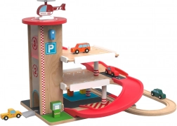 Garage en bois avec circuit de train 2Kids Toys