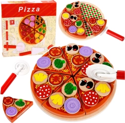 Pizza en bois à découper avec scratch et accessoires