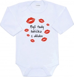 Body bébé avec motif New Baby Mamie et Papi sont passés, manches longues