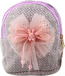 Petit sac à dos enfant avec nœud et petit lapin violet 21 cm 2L