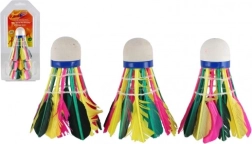 Volants de badminton en plumes multicolores, 3 pièces