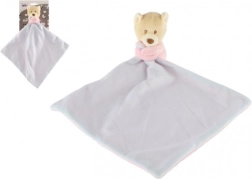 Doudou couverture avec ourson Miluš 25 cm, rose‑bleu