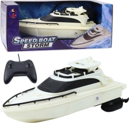 Bateau à moteur télécommandé RC Speed Boat Storm noir et blanc