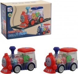 Locomotive à engrenages à piles avec lumière