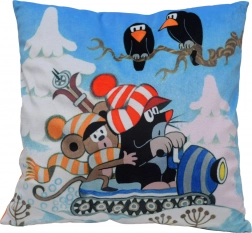 Coussin La Petite Taupe et la Souris sur une motoneige