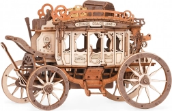 Boîte à musique mécanique en bois – diligence puzzle 3D