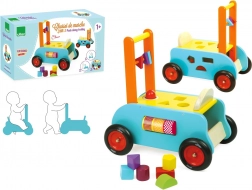 Vilac trotteur en bois multifonction 3‑en‑1 pour enfants