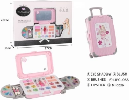Coffret de maquillage dans une valisette à roulettes
