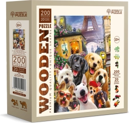 Puzzle en bois Chiots à Paris 200 pièces WOODEN CITY