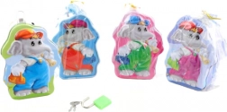 Tirelire en métal éléphant avec serrure
